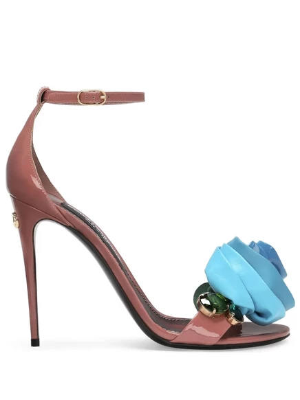 Босоножки Dolce & Gabbana 105 мм Keira с цветочной аппликацией pink
