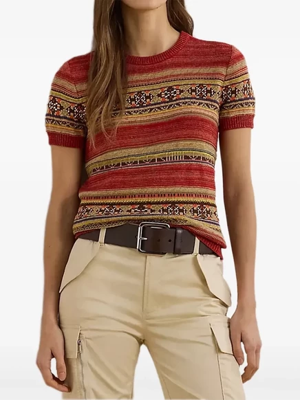 Женский джемпер Lauren Ralph Lauren Geo-stripe, красный