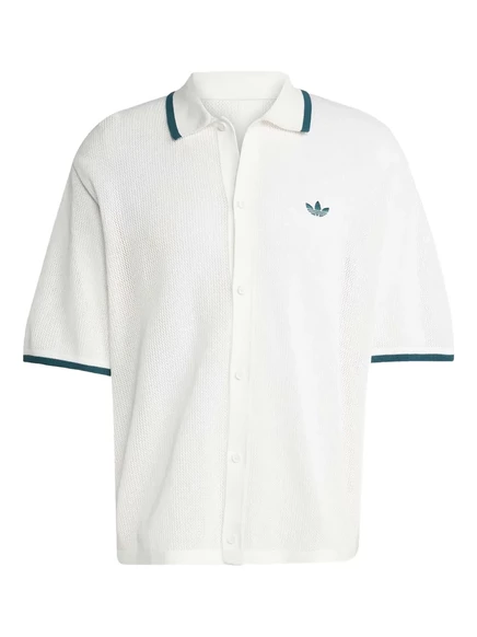 текстурированная рубашка adidas с коротким рукавом white