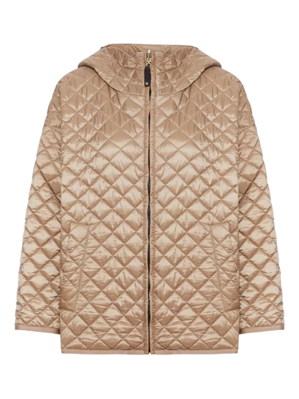 Женская стеганая куртка Max Mara с капюшоном, бежевая