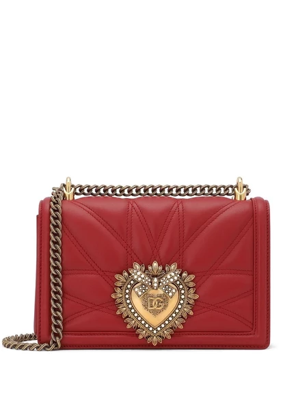 Стеганая сумка через плечо Dolce & Gabbana medium Devotion red