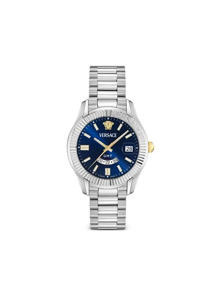 Мужские часы Versace Greca GMT 41 мм, синий циферблат