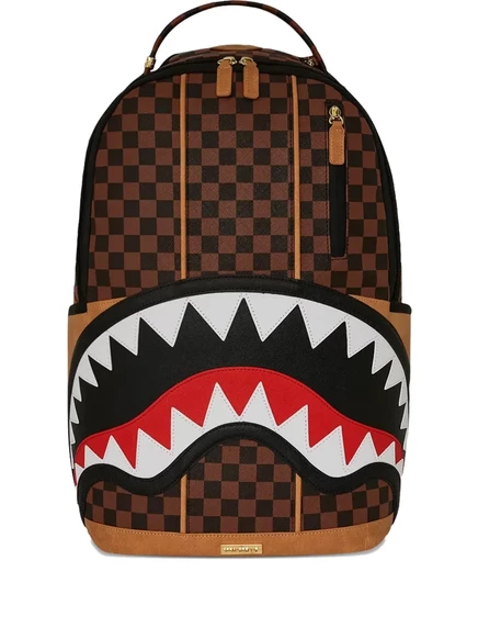 Мужской рюкзак Sprayground Check-Shark клетчатый, коричневый
