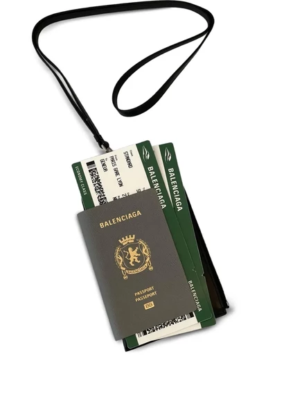 Мужской кожаный чехол телефона Balenciaga Passport, зеленый