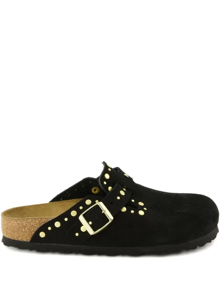 Унисекс мюли Birkenstock Boston замша с заклепками, черные
