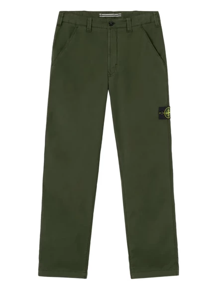 Мужские брюки Stone Island с нашивкой, зеленые