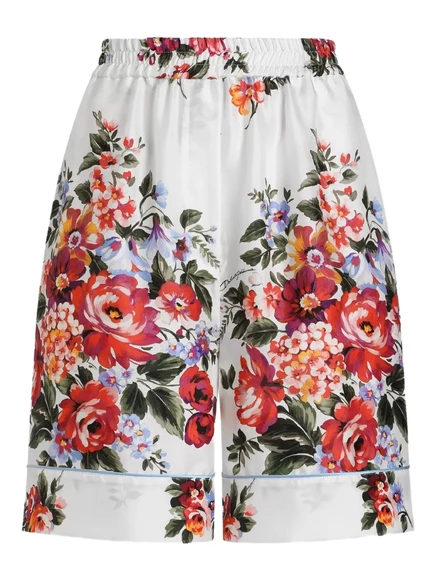 Женские шорты Dolce & Gabbana с цветами, белые
