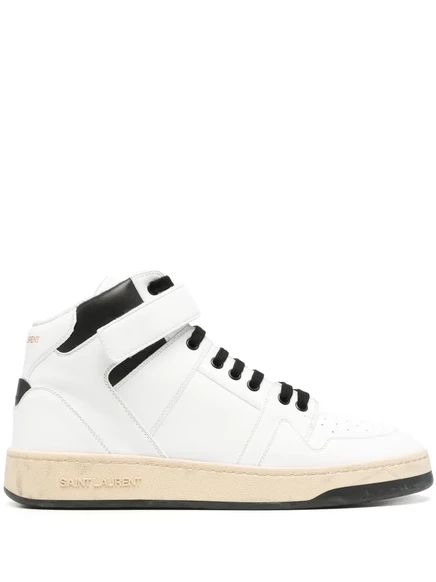 Кроссовки с высоким берцем Saint Laurent Lax white