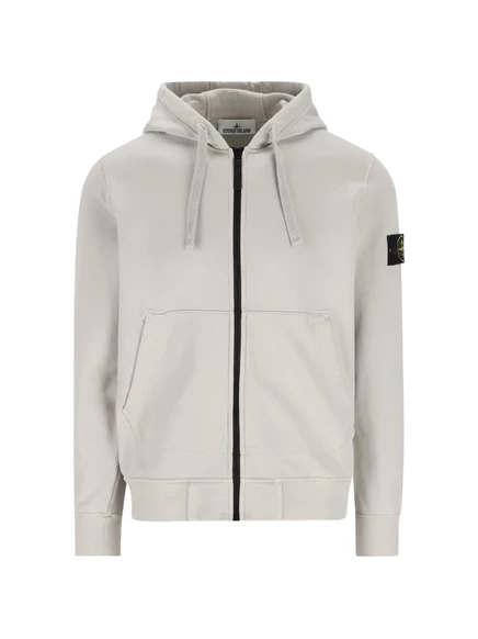 Мужское худи Stone Island Zip Logo с патчем, нейтральный