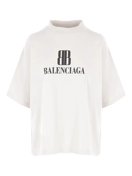 Хлопковая футболка с логотипом Balenciaga white