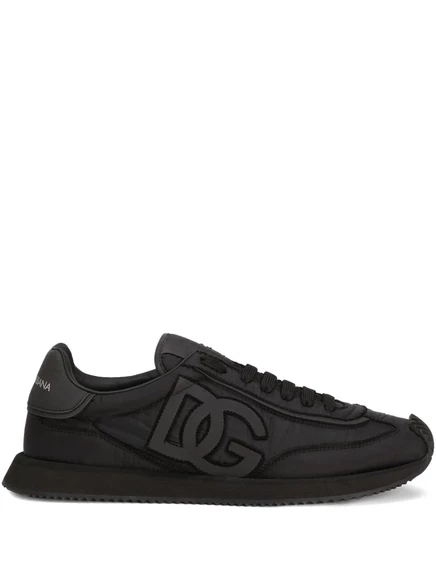 Кроссовки со вставками, украшенными логотипом Dolce & Gabbana black
