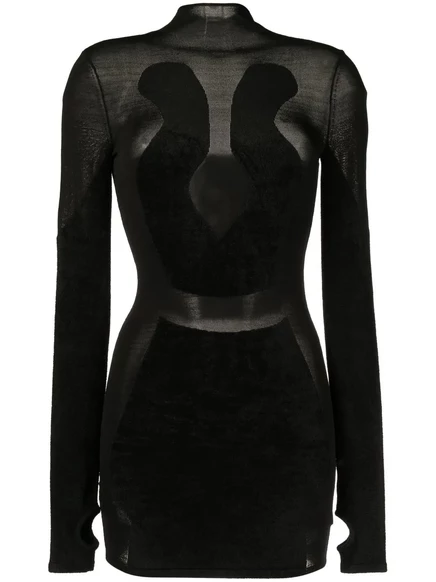 Женское мини‑платье Dion Lee из ченилла интарсия, черное