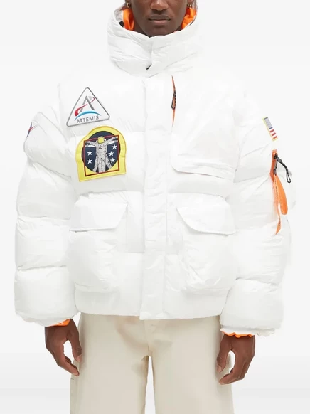 Мужской пуховик Alpha Industries с нашивками, белый