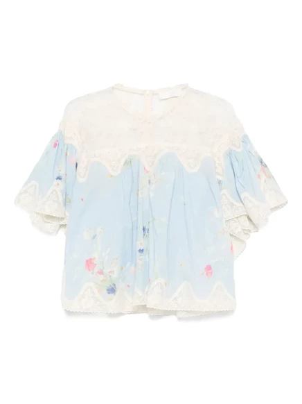 Счастливая блузка от ZIMMERMANN blue