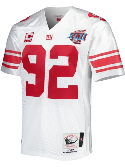 Аутентичная майка Mitchell & Ness 2007 Michael Strahan New York Giants Super Bowl XLII от Майкла Страхана white