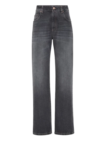 Женские джинсы Brunello Cucinelli прямого кроя, серые