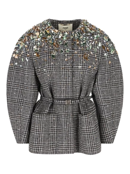 Жакет FENDI, украшенный кристаллами grey
