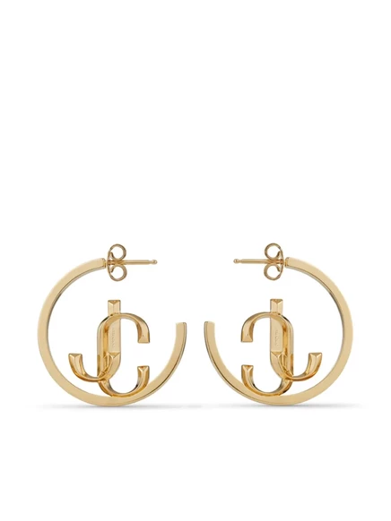 Женские серьги-кольца Jimmy Choo JC Monogram, золотые