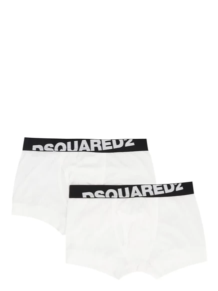 Мужские боксеры DSquared2 с логотипом на поясе, белые