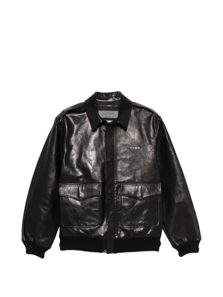 Мужская кожаная куртка Yohji Yamamoto x Neighborhood, черная