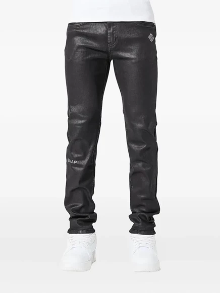Мужские узкие джинсы GUAPI Obsidian Back вощеные, черные
