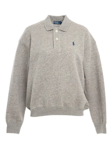 Женское поло Polo Ralph Lauren с длинным рукавом, серая