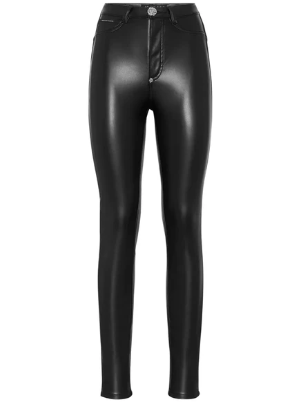 Женские леггинсы Philipp Plein из искусственной кожи, черные