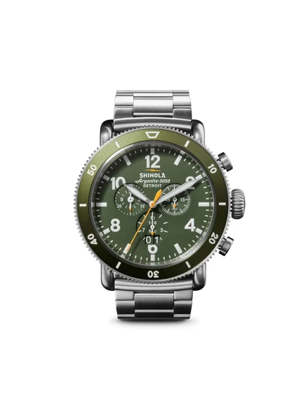 Мужские часы Shinola Chrono 48 мм титан, серебристые