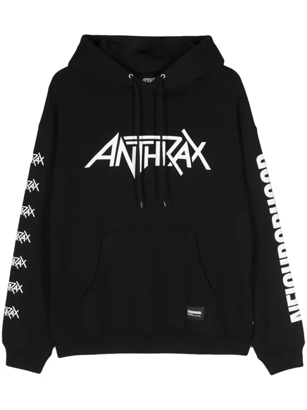 Мужское худи Neighborhood x Anthrax с логотипом, черное