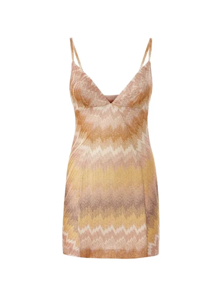 Женское мини-платье Missoni с узором «шеврон», бежевое