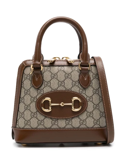 Женская сумка-тоут Gucci Horsebit 1955 мини, бежевая