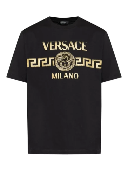 Мужская футболка Versace с принтом Medusa, черная