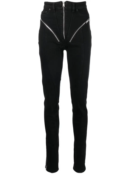 Женские обтягивающие джинсы Mugler Spiral, черные
