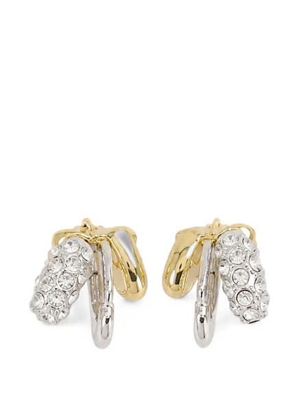 Серьги Simone Rocha многоярусные с кристаллами, золотистые