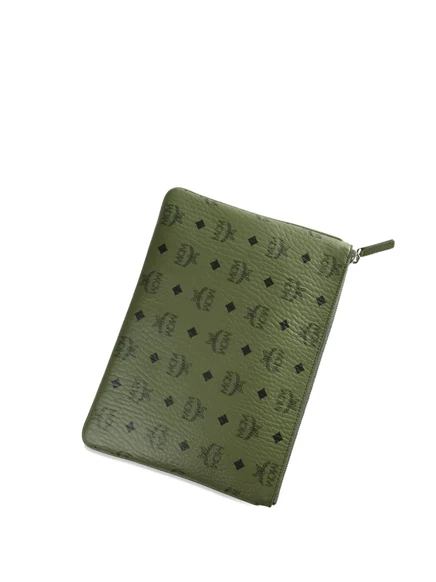 Унисекс кошелек MCM с логотипом, зеленый