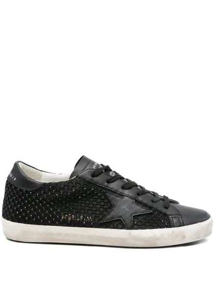 Кожаные кроссовки Golden Goose Super-Star, украшенные бисером black