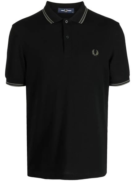 Мужское поло Fred Perry с контрастной отделкой, черное