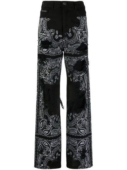 Женские джинсы Philipp Plein прямого кроя, черные