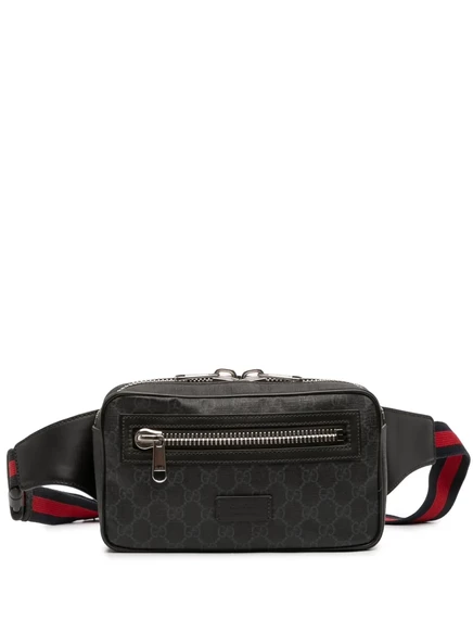 Маленькая поясная сумка GG Supreme Web, бывшая в употреблении у Gucci 2016-2025 black