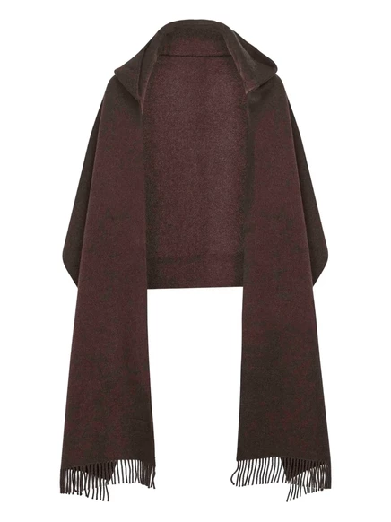 Женская накидка Brunello Cucinelli с бахромой, коричневая
