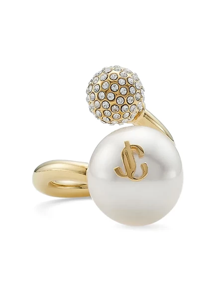 Женское кольцо Jimmy Choo Auri с логотипом, золотистое