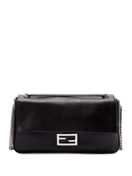 Женская сумка Fendi Baguette кожаная, черная