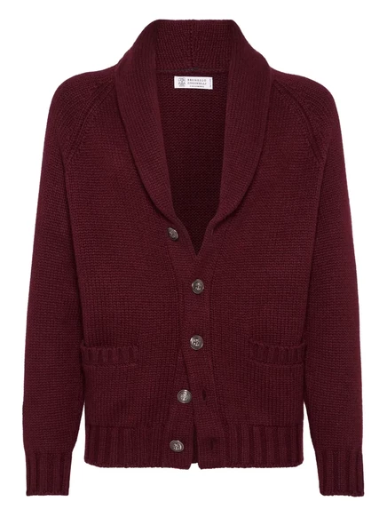 Мужской кардиган Brunello Cucinelli шалевый, красный