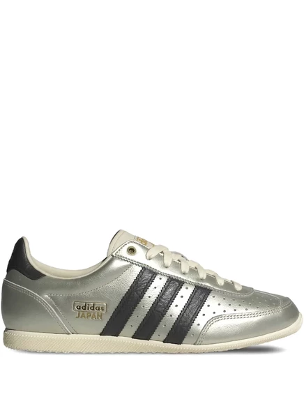 японские кожаные кроссовки adidas с тремя полосками silver