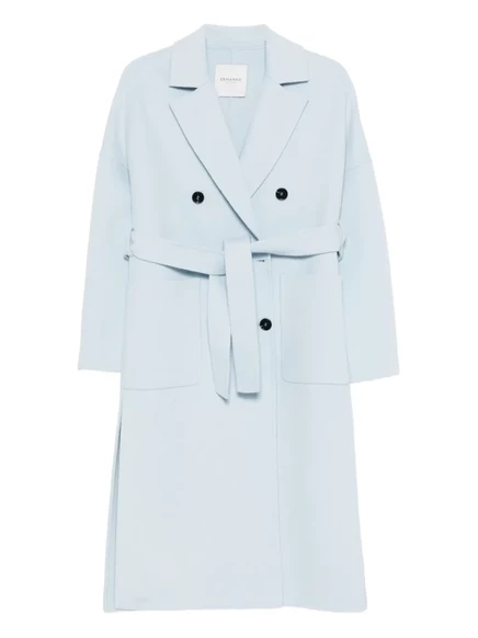 Двубортное пальто с поясом от ERMANNO FIRENZE blue
