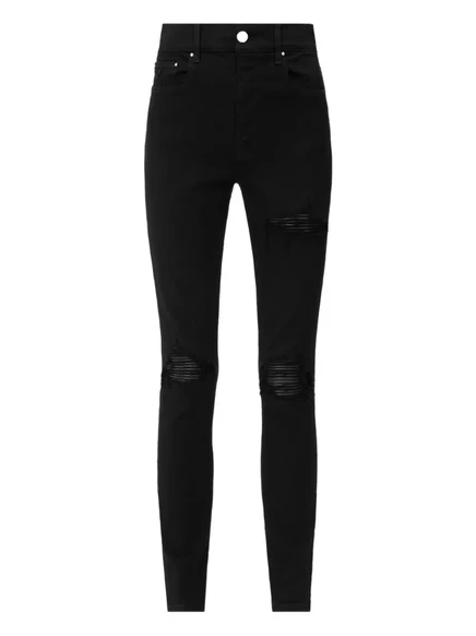 Женские узкие джинсы Amiri MX1 рваные, черные
