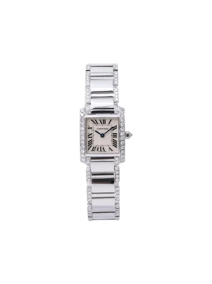 Женские часы Cartier Tank Française 20 мм, белый циферблат