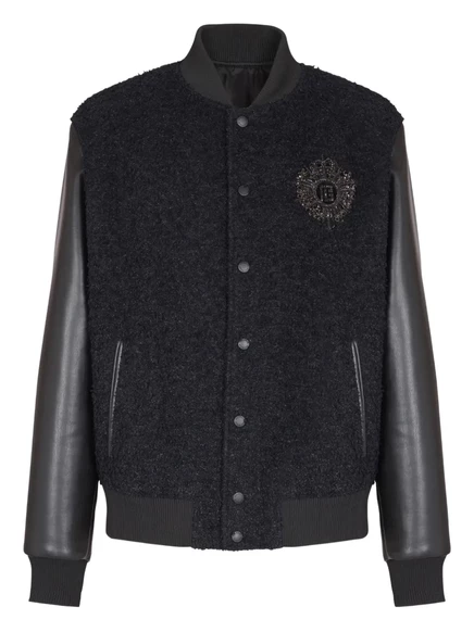 Мужская куртка-бомбер Balmain Varsity, черная