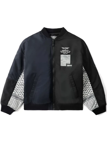 Мужской бомбер Yohji Yamamoto с контрастными рукавами, черный