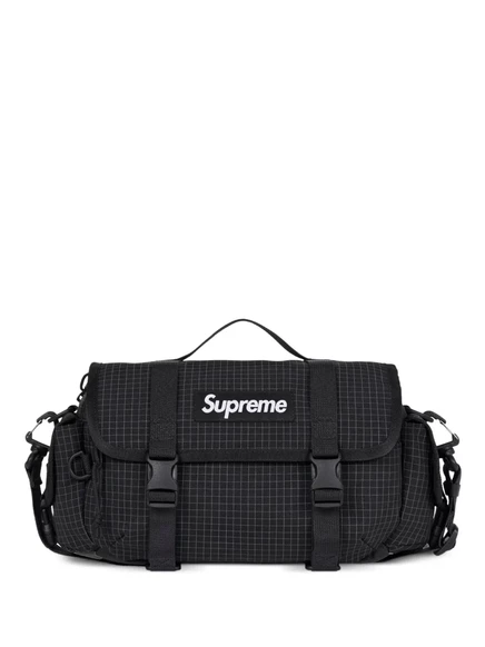 Мужская мини-сумка Supreme с узором в клетку, черная